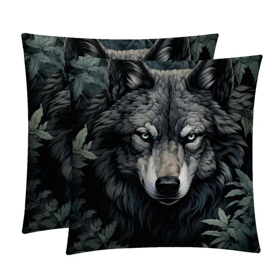 Wolf Covers Set of 2 - Available in 16x16, 18x18, 20x20 Inches with Unique Patterns - for Home Decor, Throw Pillow Inserts, Pillow Inserts, Bed Pillow - Ideal for All Occasions!