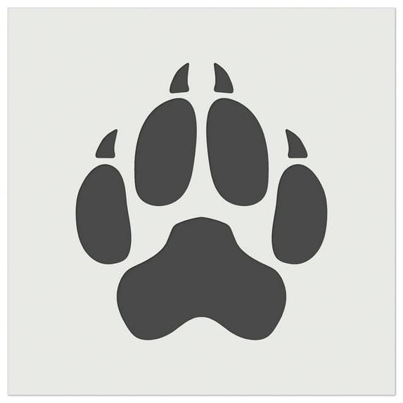 Wolf Coyote Paw Print DIY Cookie Wall Craft Stencil - 7.0 Inch