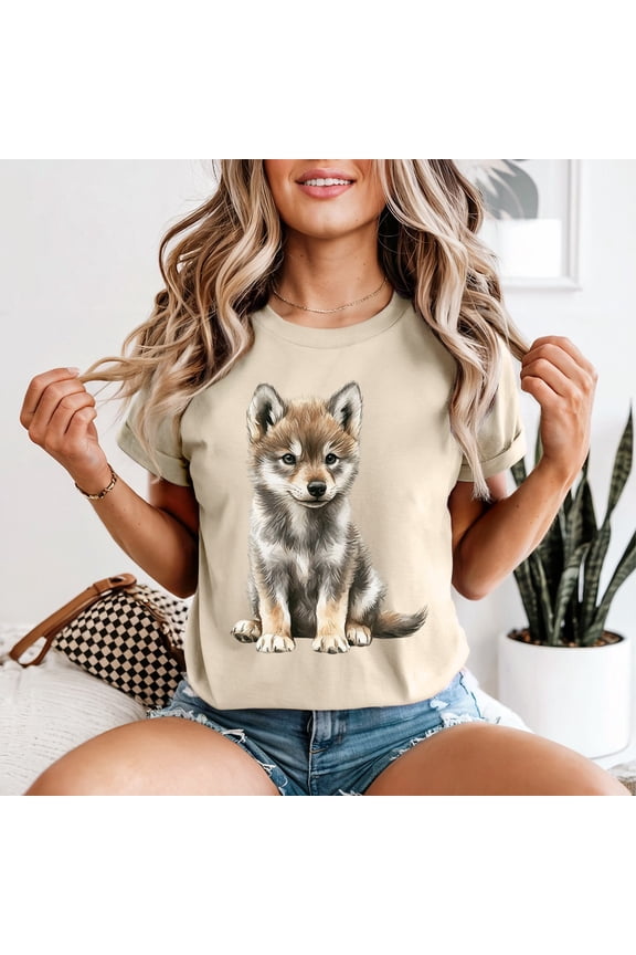 Wolf Cub Wolves Animals Womens T-Shirt Design All Size S-5XL