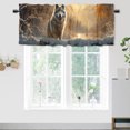 thumbnail image 1 of Wolf Curtain Valances Wild Animals in Winter Mountain Forest Snowflak Natural Landscape Privacy Window Valances for Living Room Kitchen 54 by 18 in, 1 Panel, 1 of 6