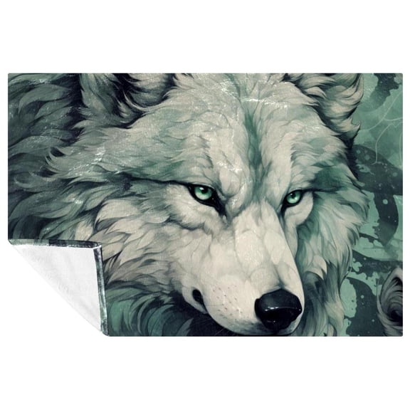 Wolf Custom Microfiber Throw Blanket - Soft and Warm Printed Blanket for Sofa, Bed, Couch, Office, and Camping