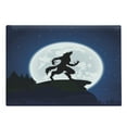 thumbnail image 1 of Wolf Cutting Board, Full Moon Night Sky Growling Werewolf Mythical Creature in Woods Halloween, Decorative Tempered Glass Cutting and Serving Board, Large Size, Dark Blue Black White, by Ambesonne, 1 of 1
