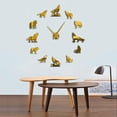 thumbnail image 1 of Wolf DIY Large Wall Clocks Different Wolf Pose Frameless Wall Watch Clock Home Decor Modern Design Wolf Admirers Gift(Gold,37inch), 1 of 7