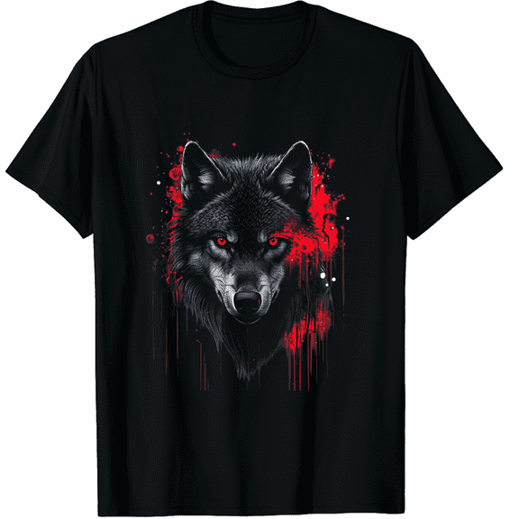 Wolf Dark Lone Moon Savage Mythical Wild Art T-Shirt for Men Women