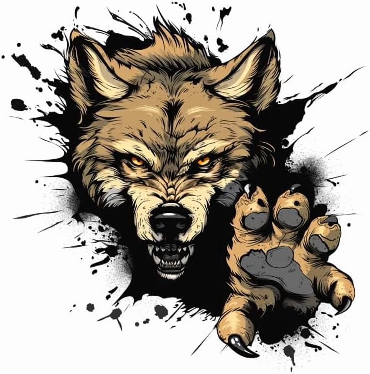 Howling Wolf Sticker Decal – Waterproof Vinyl For Car, Laptop, Window, Bottle