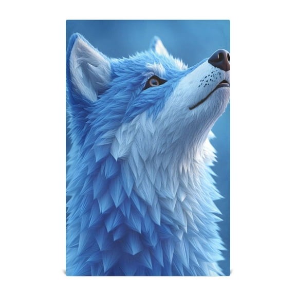 Wolf Decorative Waffle Towel Kitchen Dishcloth 28x18in Multi-Use Tea Towel