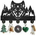 thumbnail image 1 of Wolf Deer Forest Coat Hooks Wall Mount Forest Animal Tree Wooden Key Holder for Wall 11.8×7.9inch Decorative Wall Hooks for Hanging with 5 Alloy Hooks for Entryway Kitchen Office Gift, 1 of 9