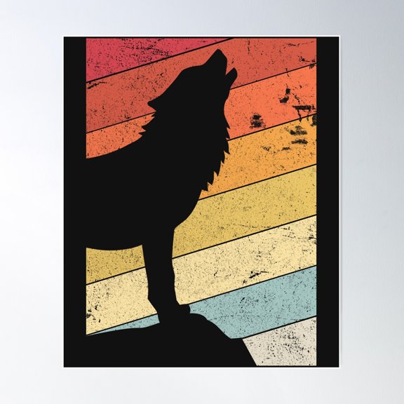 Wolf Design. Retro Style Product Poster Wall Art, Modern Wall Decor For Living Room Bedroom, 16x24 UNFRAMED