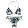 thumbnail image 1 of Wolf Detachable Sponge Adjustable Strap Bikini Set Two-Pack Swimsuit Suit Beach Pool Party, 1 of 6