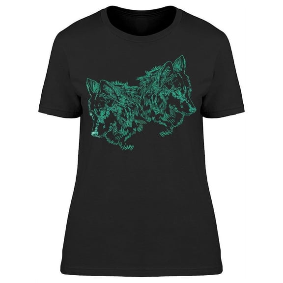 Wolf Detailed Beautiful Eyes T-Shirt Women -Image by Shutterstock, Female Medium