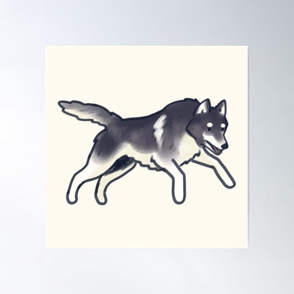 Wolf Drawing Poster Wall Art, Modern Wall Decor For Living Room Bedroom, 16X16 UNFRAMED