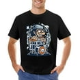 thumbnail image 1 of Wolf Drummer Vintage T-shirt Mens Cotton Classic Crewneck Short Sleeve Tees Unisex Black XS, 1 of 2