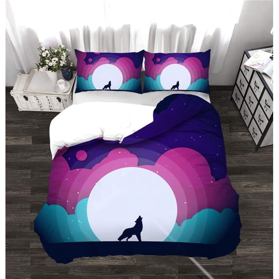 Wolf Duvet Cover Set,Bedding Set for Kids and Adult, Home Decor,Twin Size