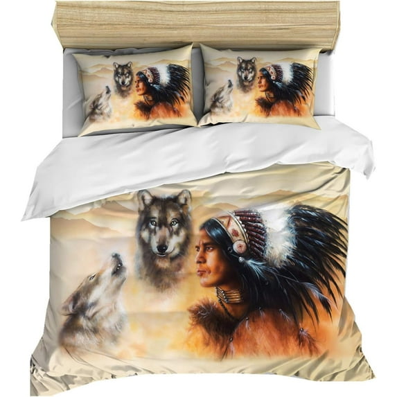 Wolf Duvet Cover Set,Bedding Set for Kids and Adult, Home Decor,Twin Size