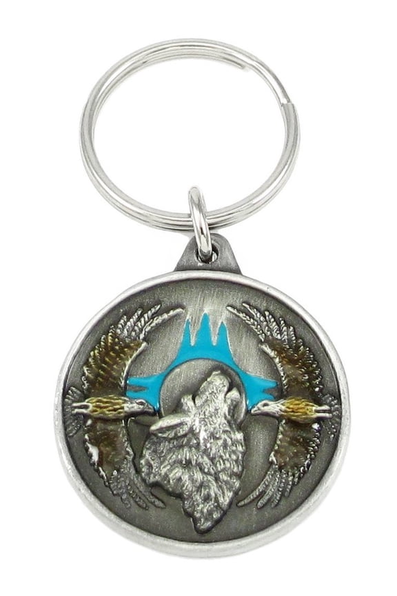 Wolf & Eagles Pewter Keychain