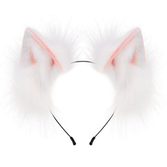 Wolf Ear Headbands Handmade Realistic Hairband Plush Headbands for Animes Theme Gatherings Christmas Gift for Girls