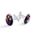 thumbnail image 1 of Wolf Elegant Silver Stainless Steel Cufflinks Set for Formal Attire at Weddings and Business Meetings, 1 of 6