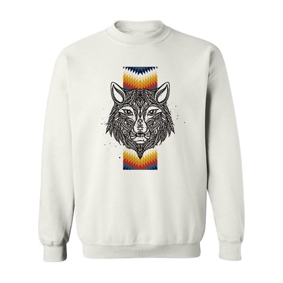 Wolf Ethnic Totem Sweatshirt Men -Image by Shutterstock, Male x-Large
