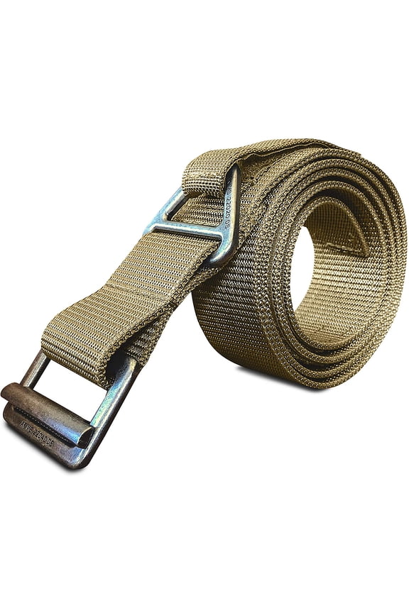 Everyday Nylon Belt 1.75 Inch Durable Adjustable Belt, Tan, Large
