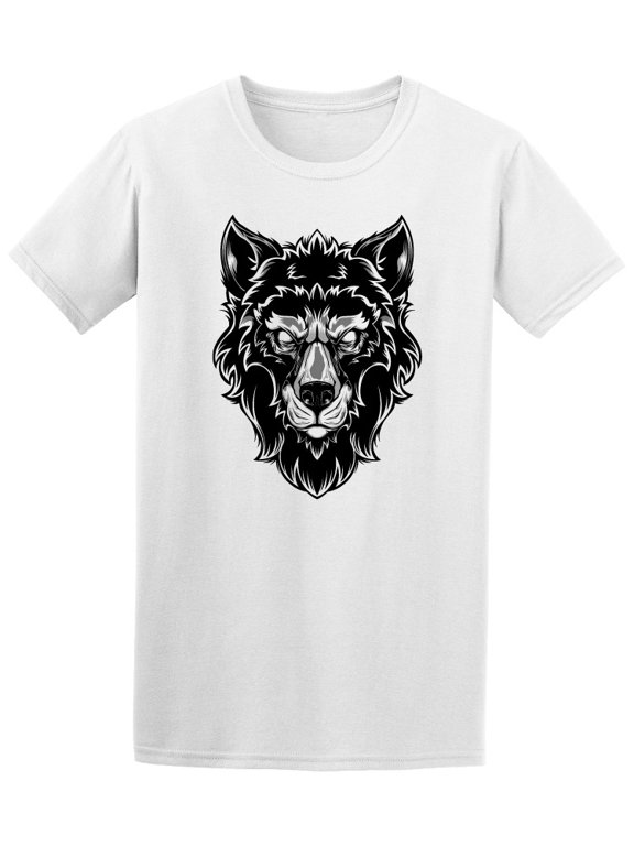 Wolf Face Art Design Head T-Shirt Men -Image by Shutterstock, Male Small