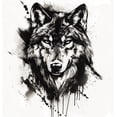 thumbnail image 1 of Wolf Face Decal for Cars & Trucks - Premium Black Vinyl Bumper Sticker - Durable Ink Splash Art Design - Waterproof Window Decal for Men & Outdoor Lovers, 1 of 8