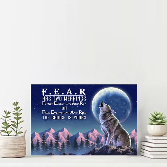 Wolf Face Everything And Rise Poster Wolf Poster Gift for Wolfl lover 11 x 17 Inch Poster