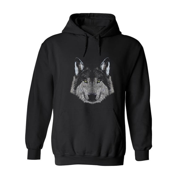 Wolf Face Portrait Hoodie Men -SPIdeals Designs, Male 4X-Large