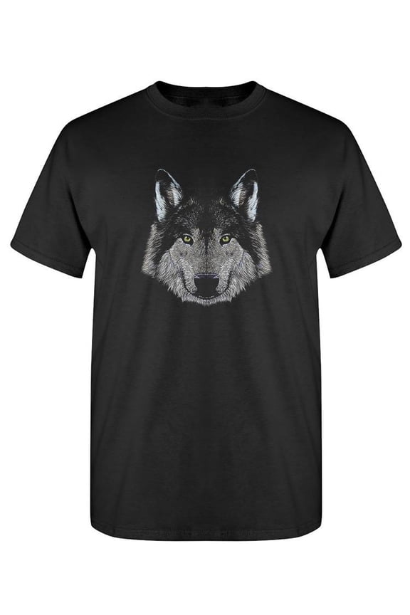 Wolf Face Portrait T-Shirt Men -SPIdeals Designs, Male Medium