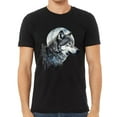 thumbnail image 1 of Wolf Face Short Sleeve T-Shirt - Moon T-Shirt - Animal Design Short Sleeve Tee, 1 of 5