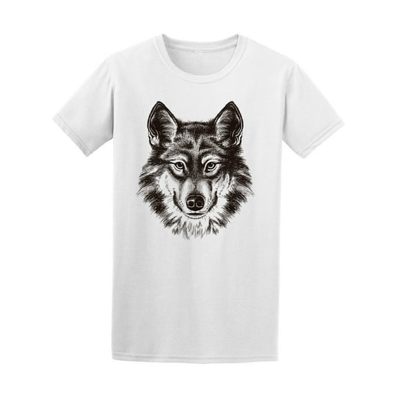 Wolf Face Sketch T-Shirt Men -Image by Shutterstock, Male Large