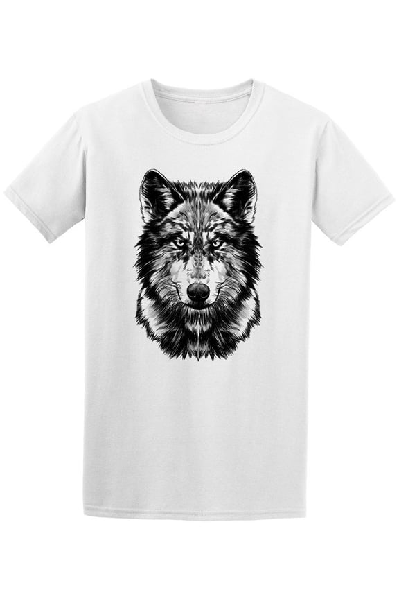Wolf Face Sketch T-Shirt Men -Image by Shutterstock, Male Large