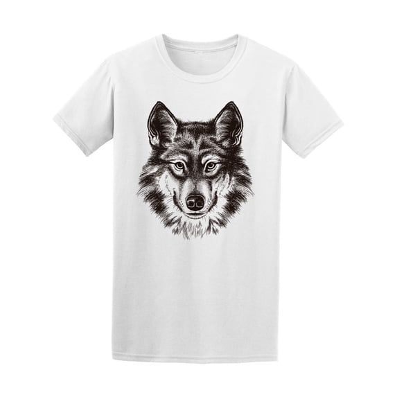 Wolf Face Sketch Tee Men's -Image by Shutterstock