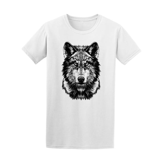 Wolf Face Sketch Tee Men's -Image by Shutterstock