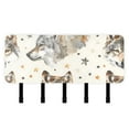 thumbnail image 1 of Wolf Face Stars Key Holder for Wall Mail Holder Organizer with 5 Key Hooks Wall Mount Key Rack with Shelf, 1 of 6