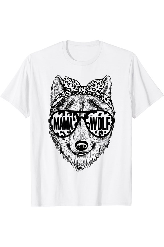 Wolf Face Sunglasses For Mom on Mother's Day Mama Wolf T-Shirt, Unisex T-Shirt