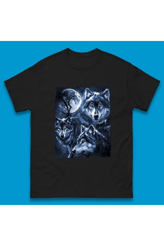 Wolf Family Howling 3 Wolf Moon Wild Free Wolves Three Gray Wolf Dog Animal The Mountain Mens Tee Top