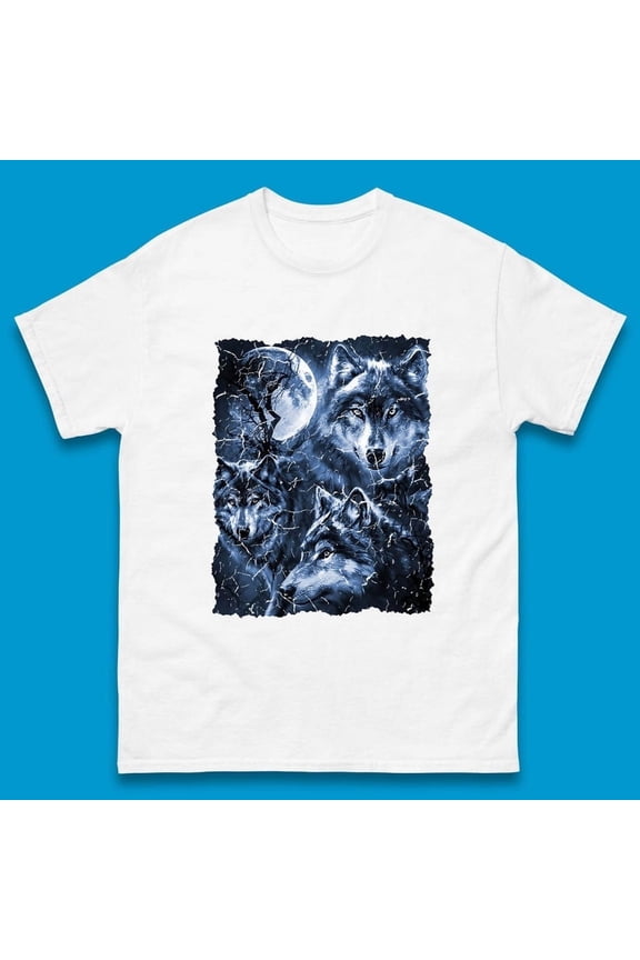 Wolf Family Howling 3 Wolf Moon Wild Free Wolves Three Gray Wolf Dog Animal The Mountain Mens Tee Top