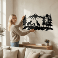 thumbnail image 1 of Wolf Family Metal Wall Decor for Home and Outside - Wall-Mounted Geometric Wall Art Decor - Drop Shadow 3D Effect Wall Decoration for Living Room Bedroom, 1 of 9