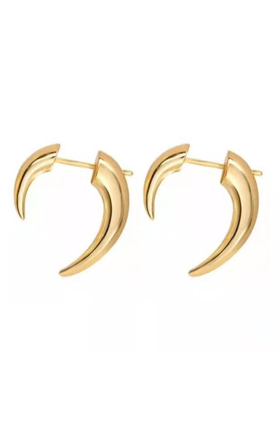Wolf Fangs Tribal Earrings Gothic Jewelry Chic Horn Earring Spiral-Puncture Earrings