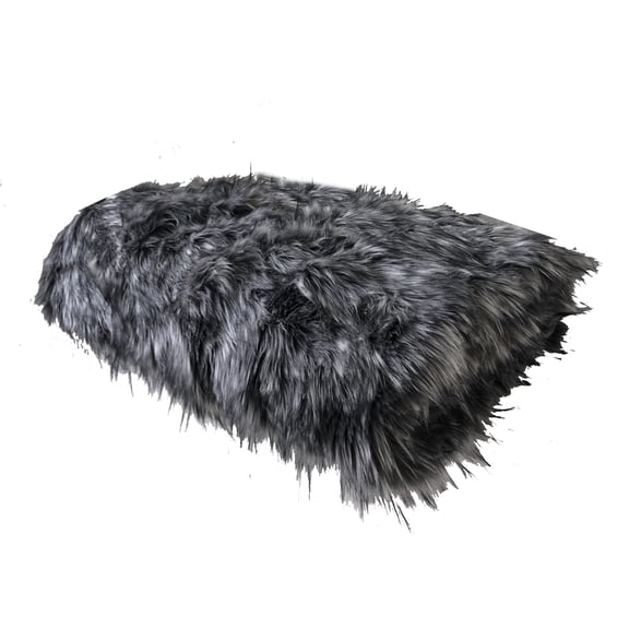 Plutus Wolf Faux Fur Grey Luxury Throw 116"W x 102"L