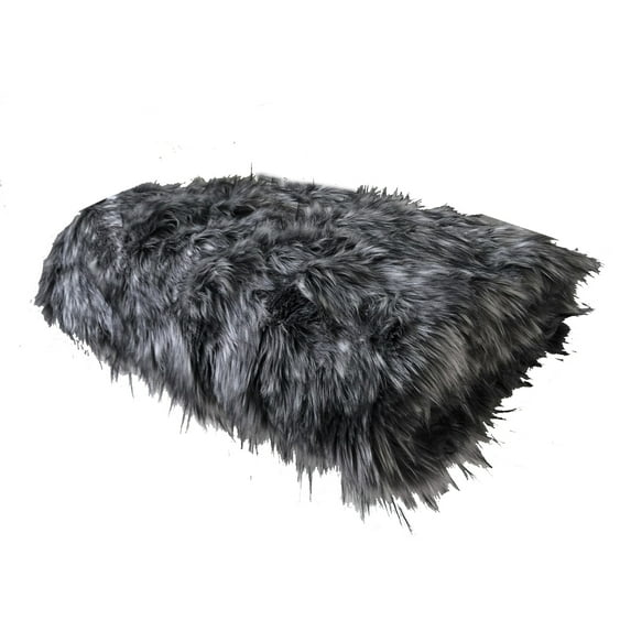 Plutus Wolf Faux Fur Grey Luxury Throw 110"W x 96"L
