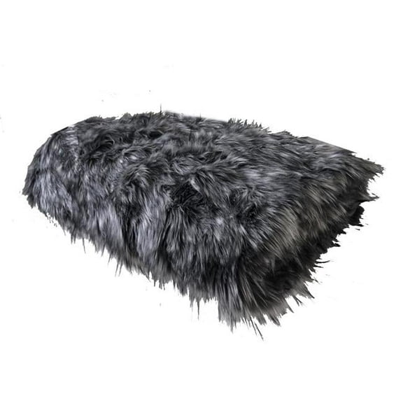 Wolf Faux Fur Luxury Throw Blanket, Gray - Queen