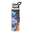 thumbnail image 1 of Wolf Fire Ghost Sports Water Bottle Portable Travel Mug 32oz BPA Free Leak Proof Straw Transparent Tritan for Gym Yoga Cycling Camping, 1 of 7