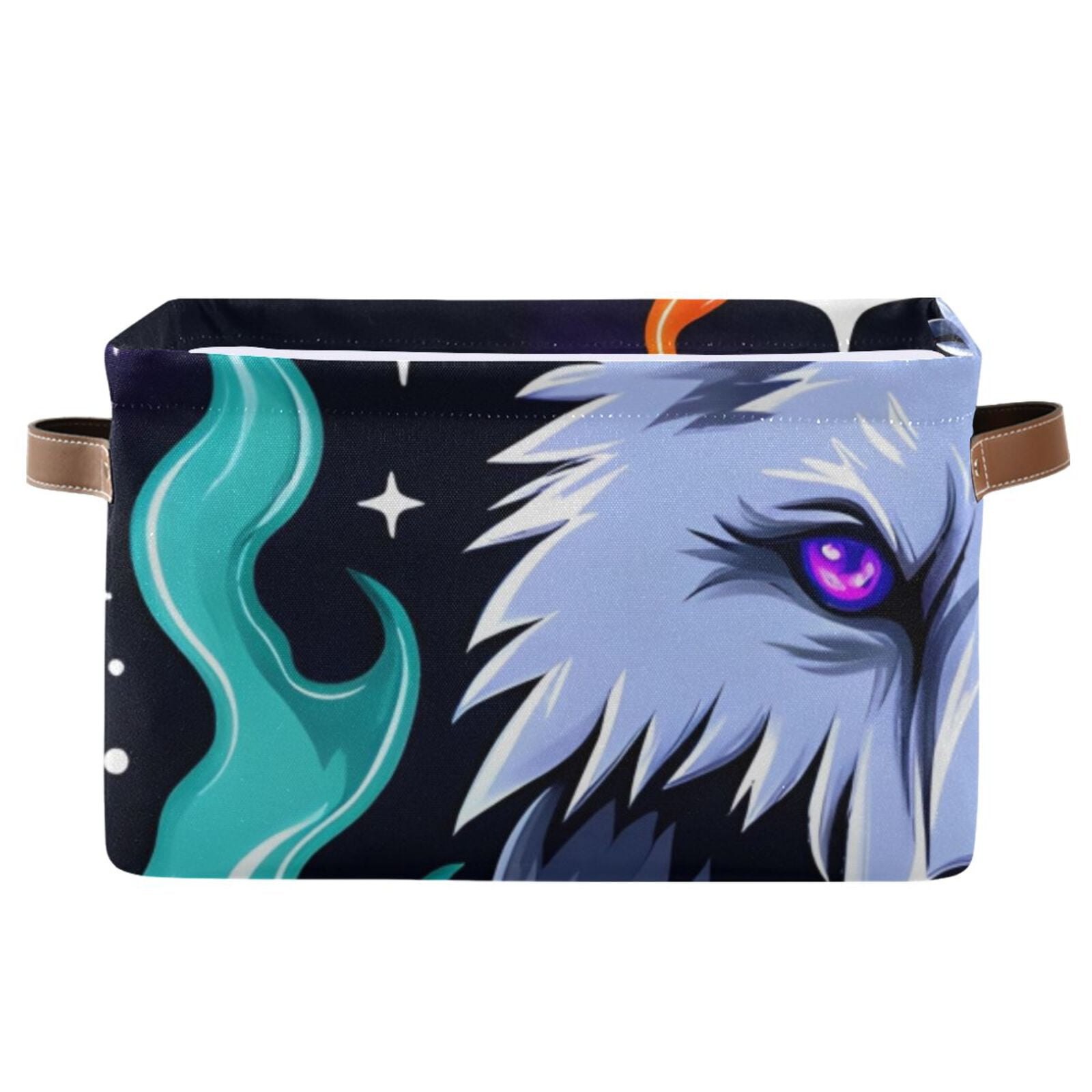 Wolf Fire Ghost Storage Bins Baskets With Handles Storage Box Clothes ...
