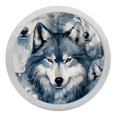 thumbnail image 1 of Wolf Fluorescent Drawer Pulls with Screws - Round 4-Pack Glow-in-the-Dark Knobs for Cabinets, Wardrobes, and Dressers - Furniture Decor with Cupboard Handles, 1 of 6