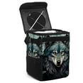 thumbnail image 1 of Wolf Foldable Mini Car Trash Can with Lid and Leak-Proof Hanging Storage Bag, 1 of 6