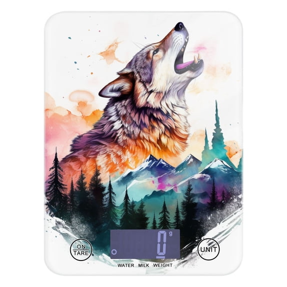 Wolf Forest Mountain Food Scale Digital Kitchen Scale Waterproof Tempered Glass Tare Function 11 lb for Baking Cooking Meal Prep