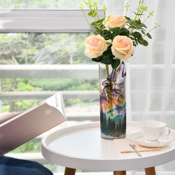 Wolf Forest Mountain Vases for Flowers Modern Decorative Vase Home Decor for Bedroom Kitchen Living Room Centerpieces