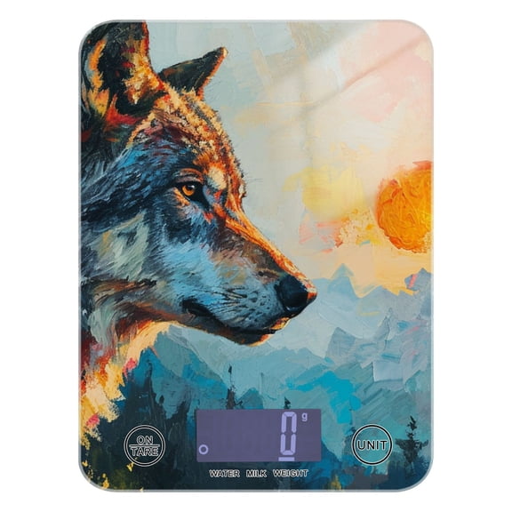 Wolf Forest Moutain Sun Food Scale Digital Kitchen Scale Waterproof Tempered Glass Tare Function 11 lb for Baking Cooking Meal Prep