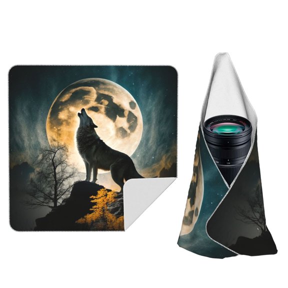 Wolf Full Moon Howling Magic Self-Adhesive Camera Wrap, Anti-Scratch & Dust-Proof Protective Equipment Cloth 10x10